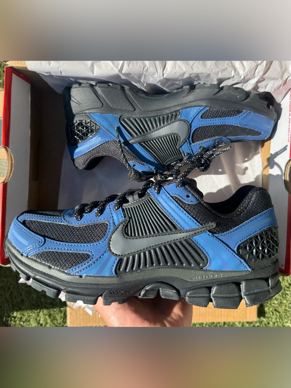 Nike Zoom Vomero 5 Black Court Blue Size 8 Mens Running Shoes New